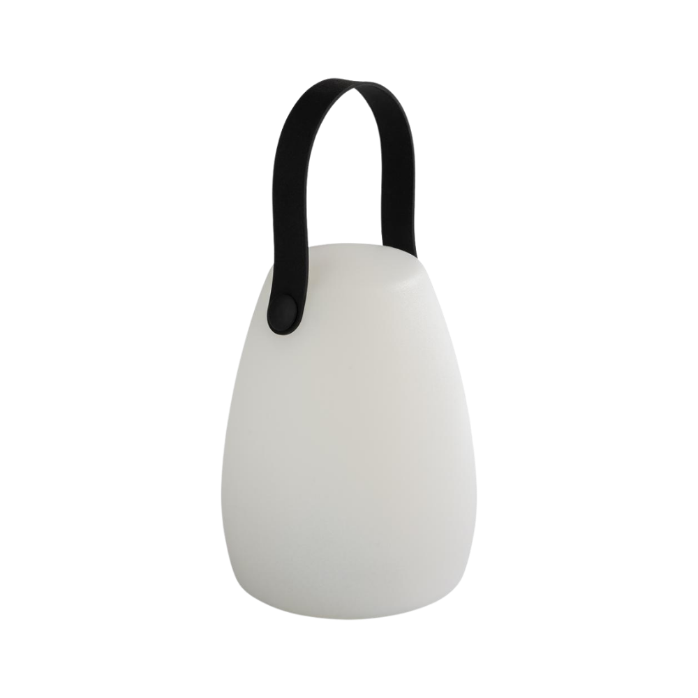 Lampe de Table (modèle NIELS) Blanc avec anse noire + Station de charge