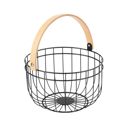 CORBEILLE DE FRUITS ANSE BOIS ROND (26X18cm)