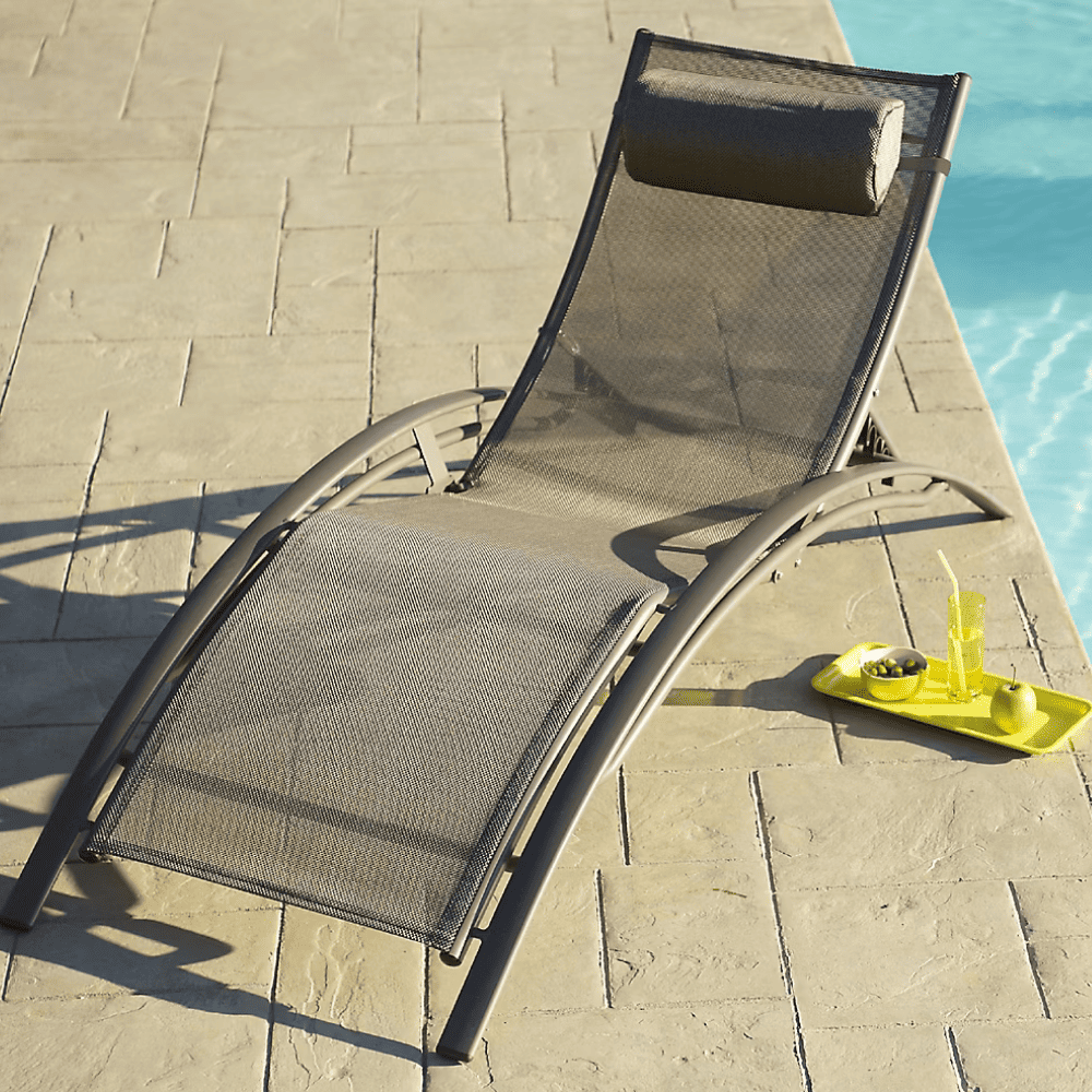 Transat pour Piscine Couleur Cappuccino (170×67×30cm)