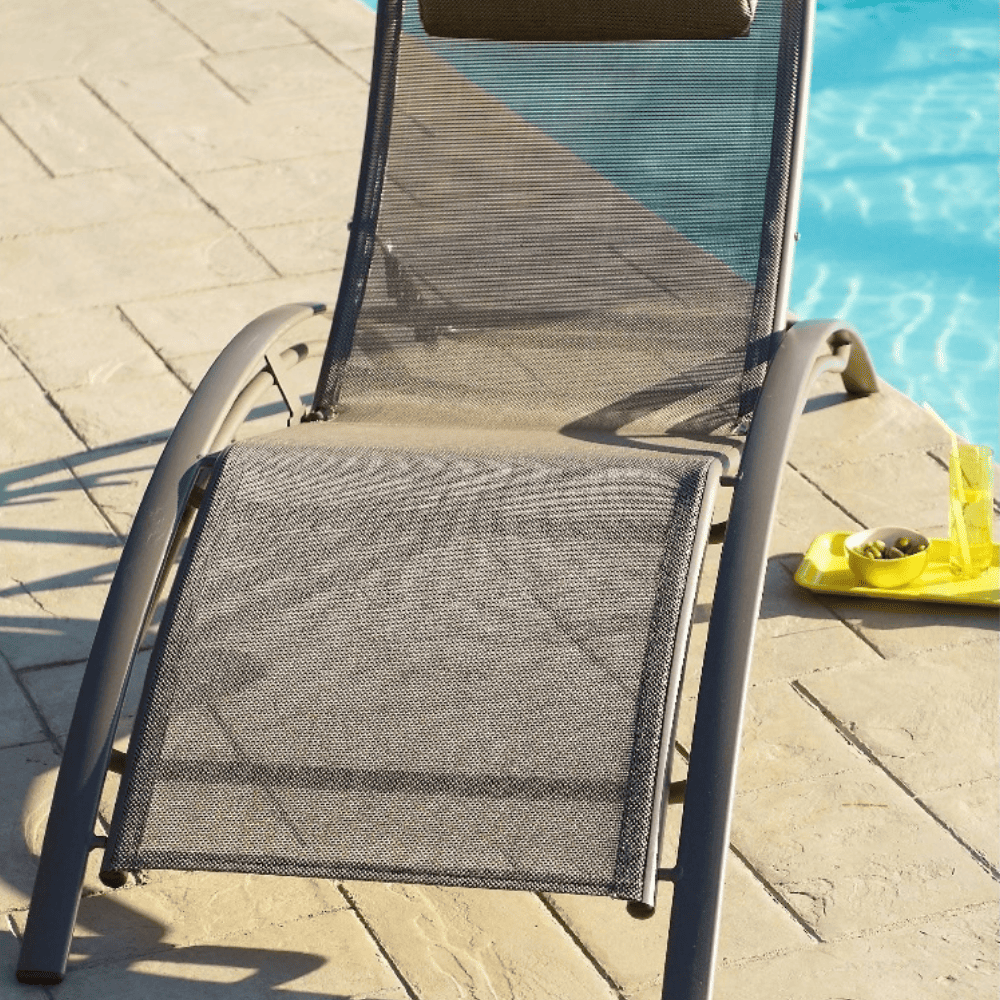 Transat pour Piscine Couleur Cappuccino (170×67×30cm)