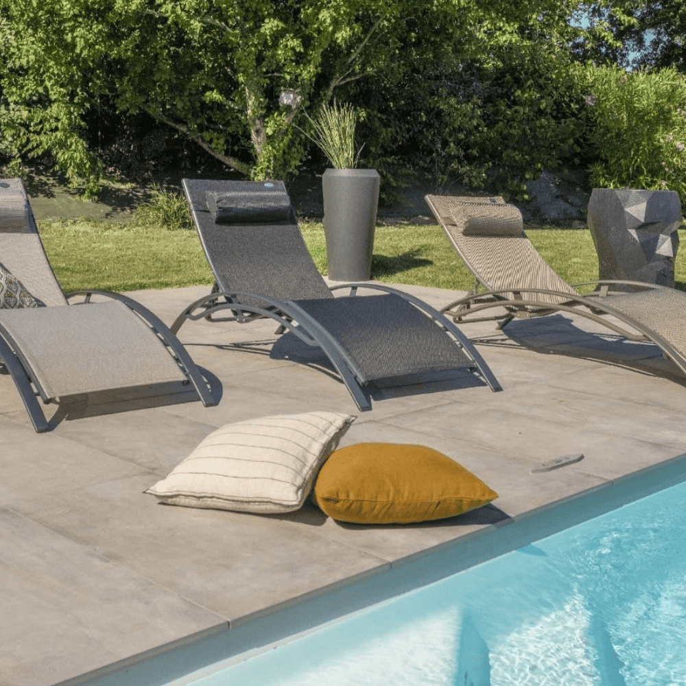 Transat pour Piscine Couleur Cappuccino (170×67×30cm)