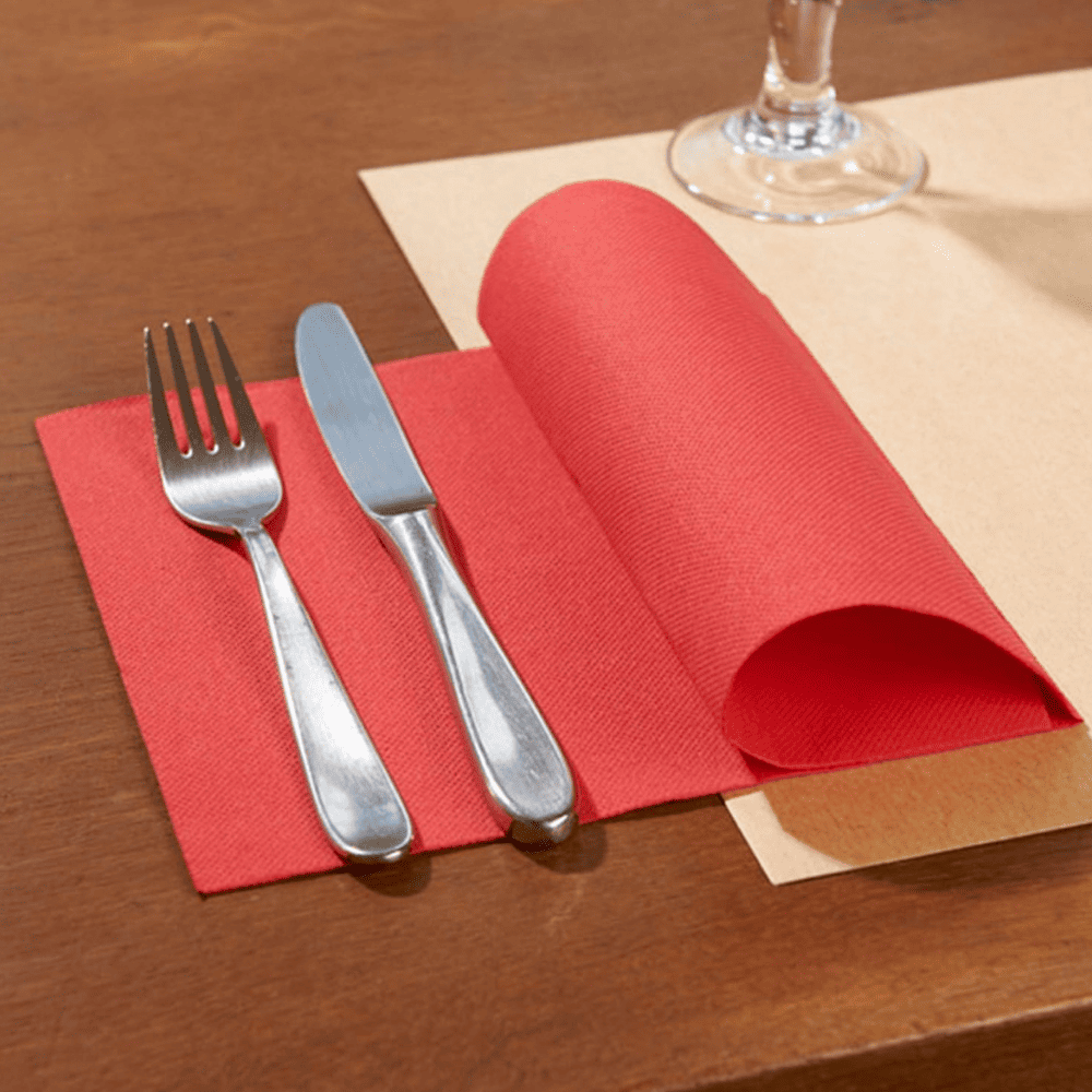 Paquet de 40 SERVIETTES PAPIERS (ROUGE) 38X38cm