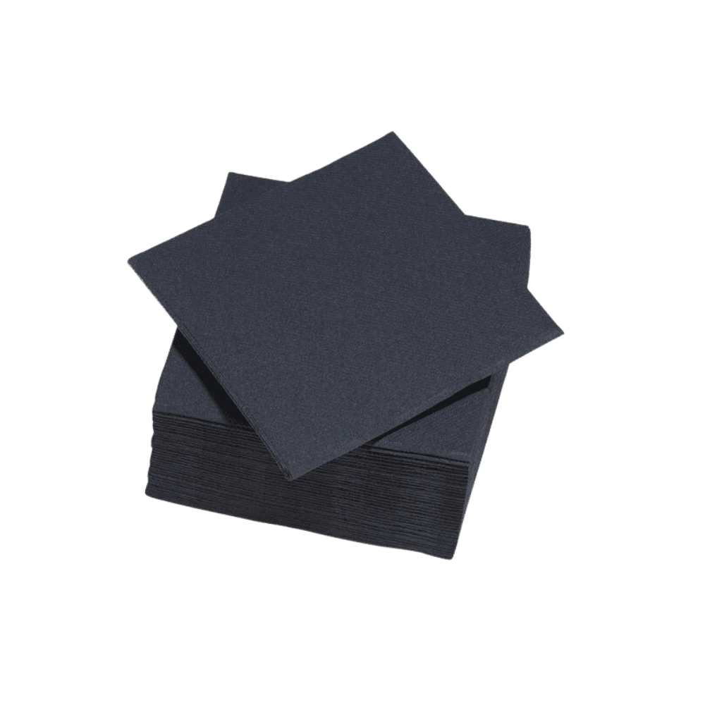 Paquet de 40 SERVIETTES PAPIERS (NOIR) 38X38cm